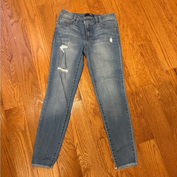 1822 Denim Denim - 1822 Denim Women's Ripped Skinny Jeans - Light Blue